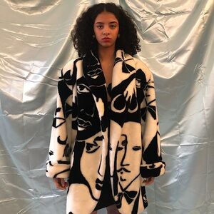 Archive Donnybrook original 1980s Faces cocoon coat